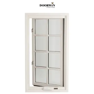 Doorwin 2021America brand hardware windproof sound proof rain proof impact resistance wood aluminum crank windows